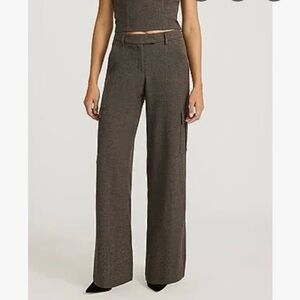 NWT Express Editor Houndstooth Cargo Relaxed Trouser Mid Rise 8R